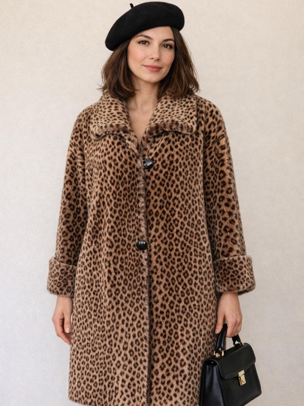 Vintage Holt Renfrew Faux Fur Leopard Coat - Picture 4 of 9
